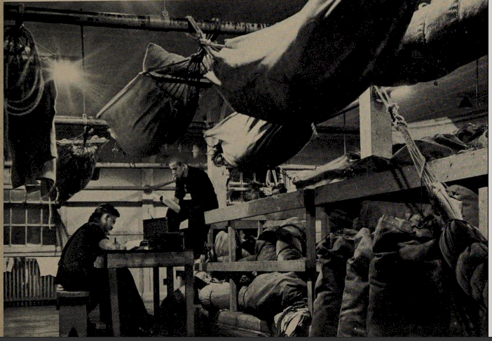 Sleeping accommodations for ratings was hammocks