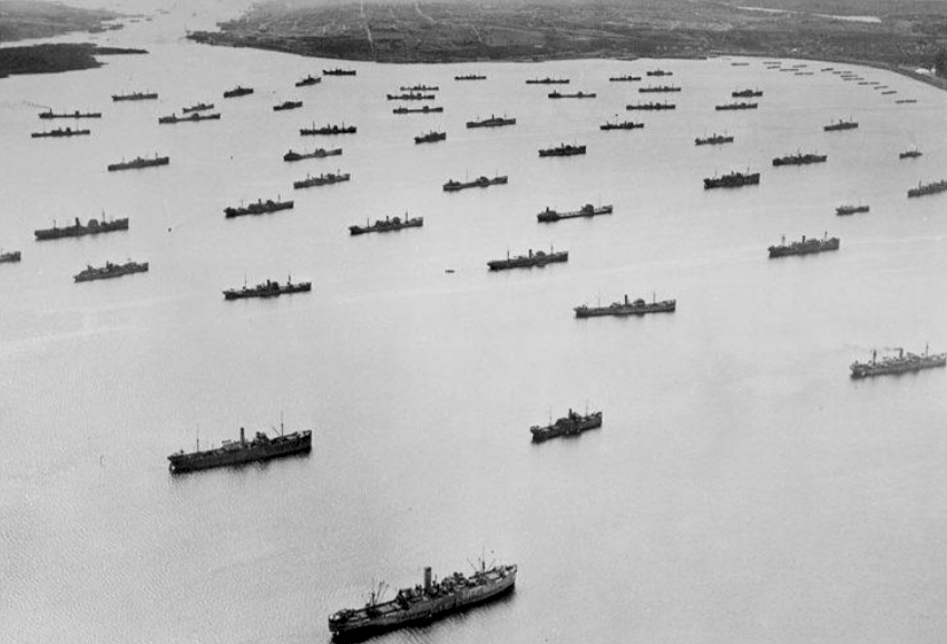 Convoy Assembling in Bedford Basin, Halifax